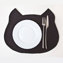 Load image into Gallery viewer, Black Cat Placemat, Table Mats, Kitchen Decor, Cat Lover Gift