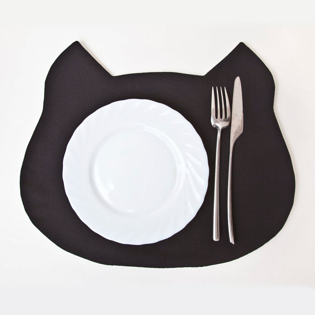 Black Cat Placemat, Table Mats, Kitchen Decor, Cat Lover Gift