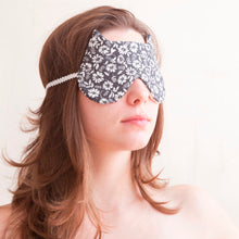 Load image into Gallery viewer, Black Cat Sleep Mask Floral