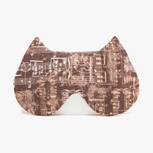 Load image into Gallery viewer, Brown Cat Sleep Mask with Musical Notation, Musician Gift