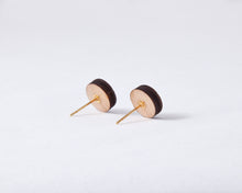 Load image into Gallery viewer, Wooden White Gold Round Studs - JuliaWine