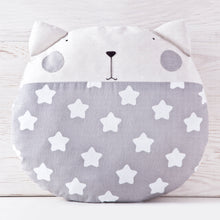 Load image into Gallery viewer, Stars Round Cat Pillow, Gray Decorative Cushion