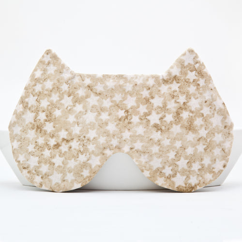 Beige Cat Sleep Mask Stars, Travel gifts for Women