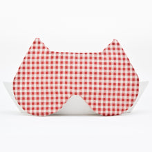 Load image into Gallery viewer, Checkered Red Cat Sleep Mask - JuliaWine
