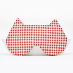 Checkered Red Cat Sleep Mask - JuliaWine