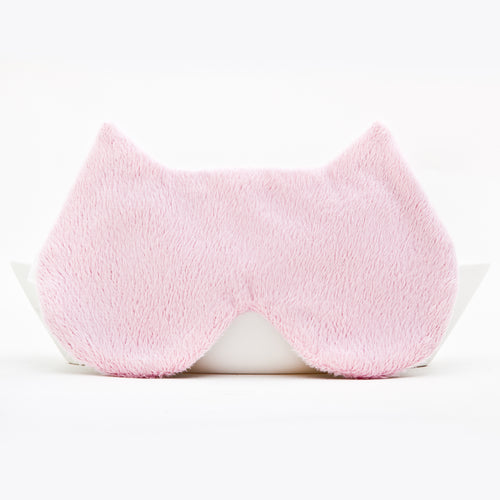 Pink Plush Cat Sleep Mask, Fluffy Eye Mask, Travel gifts for Women
