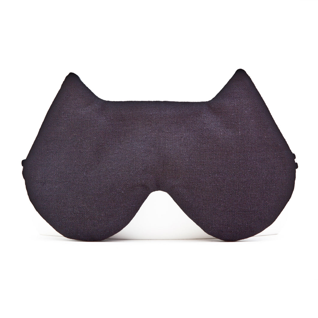 Black Linen Cat Sleep Mask