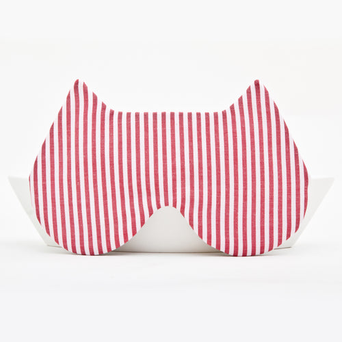Red Striped Cat Sleep Mask