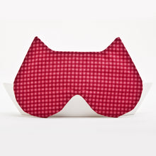 Load image into Gallery viewer, Checkered Cat Sleep Mask, Red Eye Mask