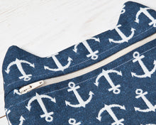 Load image into Gallery viewer, Blue Nautical Cat Cosmetic Bag - wishMeow