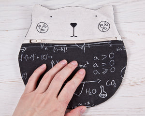 Black Cat Cosmetics Bag, Cat Lover Gift - wishMeow 