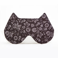 Load image into Gallery viewer, Floral Black Cat Sleep Mask - JuliaWine