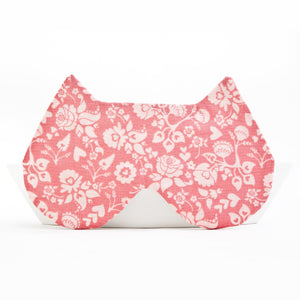 Pink Cat Sleep Mask, Floral Cotton Eye Mask