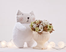 Load image into Gallery viewer, White Fluffy Plush Cat Toy, Stuffed Toy Girl Nursery Decor - wishMeow