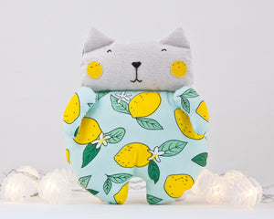 Lemon Cat Toy, Stuffed Toy, Girl Nursery Decor - wishMeow
