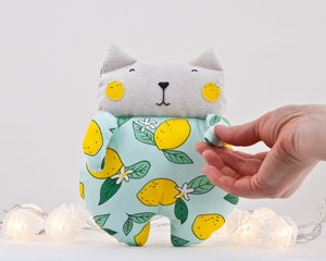 Lemon Cat Toy, Stuffed Toy, Girl Nursery Decor - wishMeow