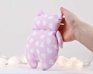 Pink Cat Toy, Stuffed Toy, Pink Nursery Decor - wishMeow
