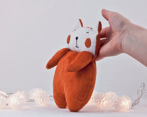 Orange Fluffy Cat Toy, Stuffed Toy, Girl Nursery Decor - wishMeow