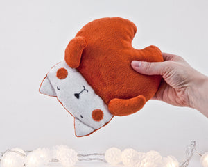 Orange Fluffy Cat Toy, Stuffed Toy, Girl Nursery Decor - wishMeow