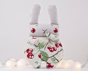 Cherry Bunny Toy, Nursery Decor, Easter Rabbit - wishMeow
