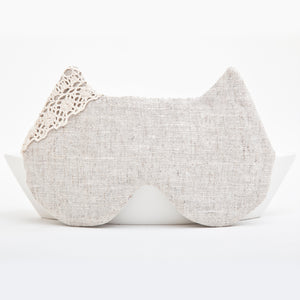 White Linen Cat Sleep Mask