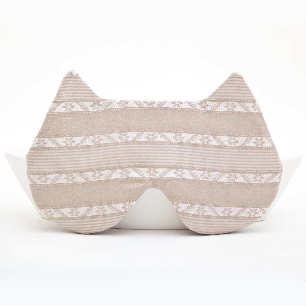 Beige Cat Sleep Mask for Women