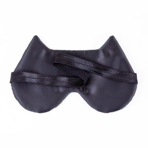 Black Satin Cat Sleep Mask with a Red Bow
