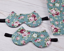 Load image into Gallery viewer, Floral Mint Cat Sleep Mask - JuliaWine