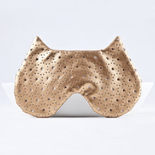 Load image into Gallery viewer, Gold Celestial Cat Sleep Mask, Eye Mask with Stars - JuliaWine