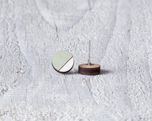 Load image into Gallery viewer, Circle Stud Earrings Mint White - JuliaWine