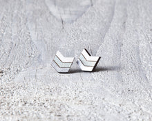 Load image into Gallery viewer, Silver Blue White Arrow Studs - JuliaWine