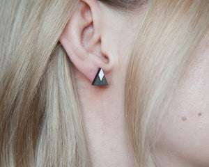 Mountain Black White Stud Earrings - JuliaWine