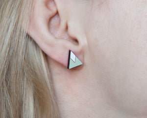 Mint White Mountain Stud Earrings - JuliaWine