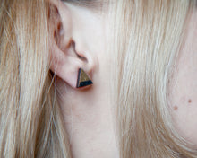 Load image into Gallery viewer, Mountain Gold Black Stud Earrings - JuliaWine