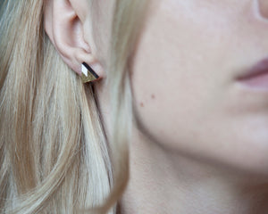 Gold White Mountain Stud Earrings - JuliaWine