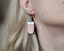 Load image into Gallery viewer, Cat Sparkle Pink Dangle Earrings