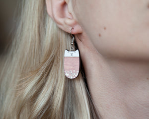 Cat Sparkle Pink Dangle Earrings