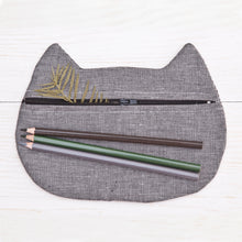 Load image into Gallery viewer, Gray Cat Cosmetic Bag - wishMeow