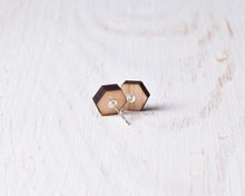 Load image into Gallery viewer, Hexagon Stud Earrings Gray - JuliaWine