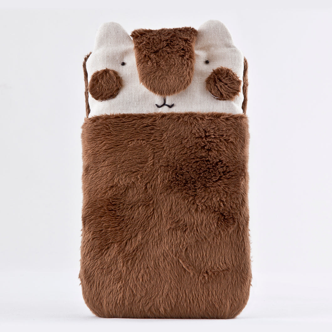Brown Bear Case for iPhone 11 Pro Max, Custom iPhone XR Case, Fluffy Sleeve for iPhone 8 - wishMeow 