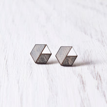 Load image into Gallery viewer, Honeycomb Studs Gray Black White - JuliaWine