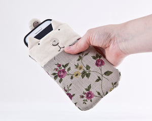 Floral Case for iPhone 11 Pro Max, Custom Linen Cat iPhone XS Max Sleeve - wishMeow