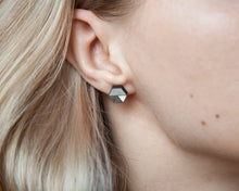 Load image into Gallery viewer, Honeycomb Studs Gray Black White - JuliaWine