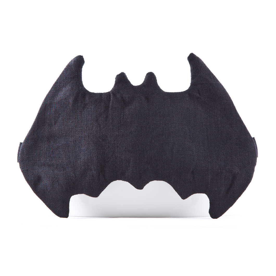 Black Bat Sleep Mask, Linen Eye Mask - wishMeow
