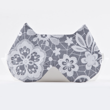 Load image into Gallery viewer, Gray Floral Cat Sleep Mask, Cotton Eye Mask