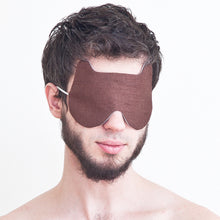 Load image into Gallery viewer, Brown Linen Bear Sleep Mask for Men, Soft Eye Mask - JuliaWine