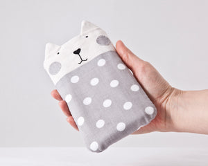 Gray Dotted Sleeve for iPhone XS Max, Cat Galaxy Xcover FieldPro, Custom Size Phone Case - wishMeow