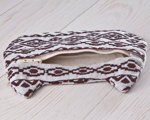 White Cat Cosmetic Bag with Native Pattern - wishMeow 