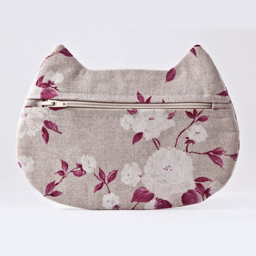 Cat Cosmetic Bag Floral - wishMeow 