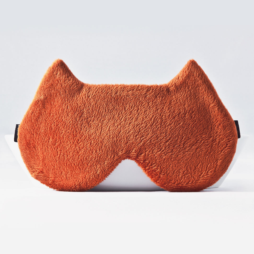 Orange Fluffy Cat Sleep Mask, Plush Eye Mask